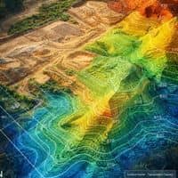 LiDAR terrain model showing elevation data used to build a topographic survey
